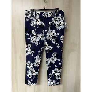 The Limited Navy Floral Crop Pants - NWT